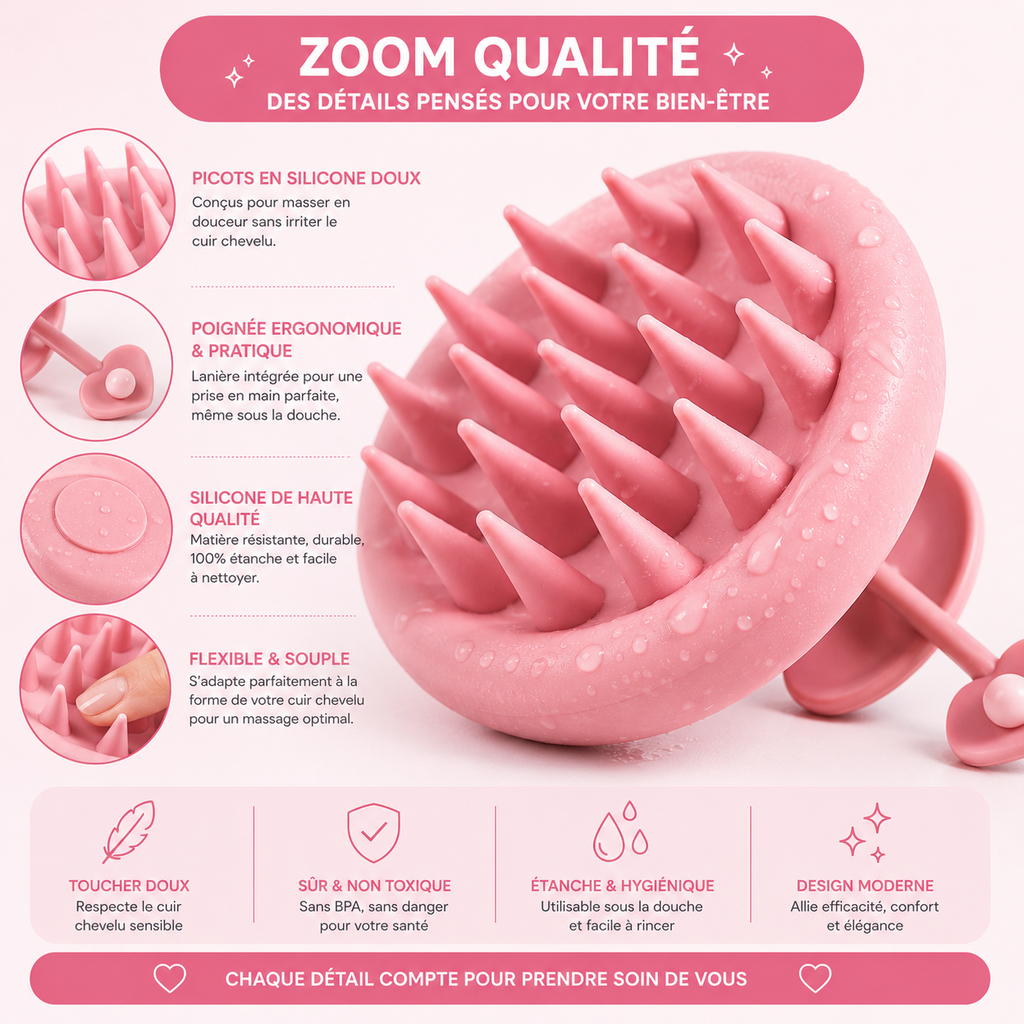 Brosse massante en silicone