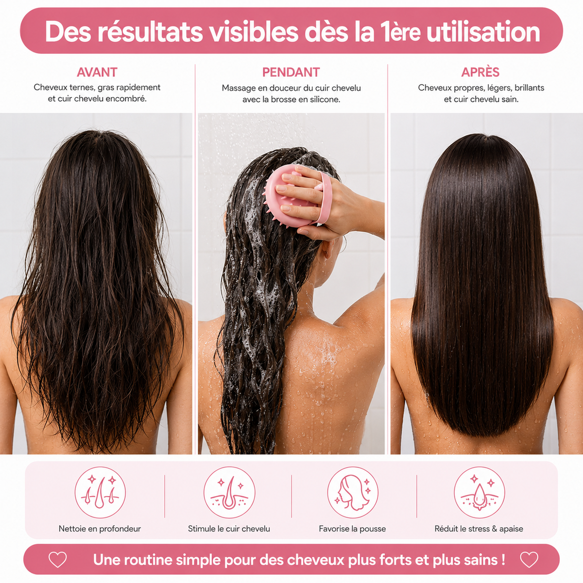 Brosse massante en silicone